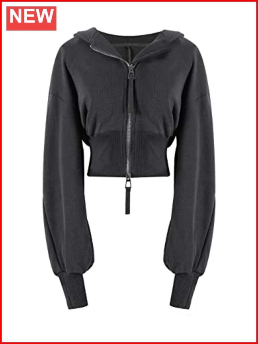 Cropped Zip Up Hoodie Womens Long Sleeve Workout Sweatshirt